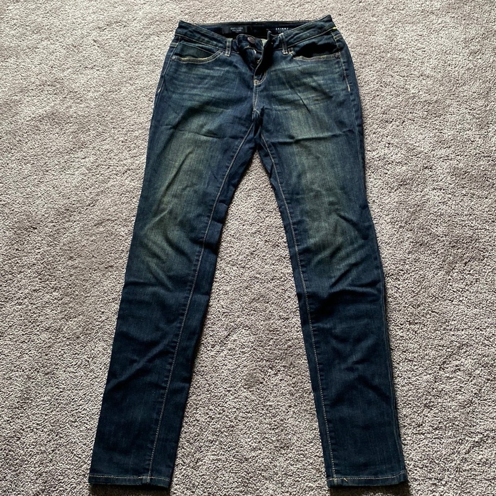 Simply Vera Vera Wang Mid Rise Skinny Stretch Jeans Dark Wash SIZE 2L